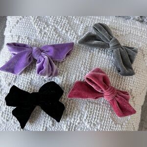 Set of four 5” velvet hair bows
